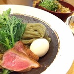 饗 くろ喜 - 鴨白湯つけそば 1200円 味玉 100円