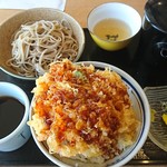 北海道そば　幻庵 - 海鮮かき揚げ丼セット(もり) 980円(税込)