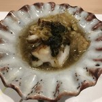 うを徳 - 宮城産鮑のバター焼き 肝ソース、茄子