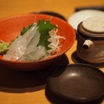 石臼挽き手打 蕎楽亭 - キスの混布〆