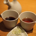 石臼挽き手打 蕎楽亭 - 蕎麦と冷麦は汁が別々に供されます