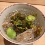 はらまさ - 蛤、帆立、ホワイトアスパラ、蕗の薹、蛤の出汁で