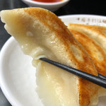 中国手打拉麺 馬賊 - この餃子の分厚い皮が手術レベル