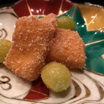 まき村 - 墨烏賊おかき揚げ、愛知県産藤九郎素揚げ