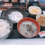 吉野家 - ハムエッグ牛小鉢定食（しじみ汁変更）