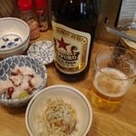 呑ん処 二○九 - まずは瓶ビールで乾杯