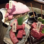 秋田牛玄亭 - 本日の三点盛・・・サガリが素晴らしく良かった・・。