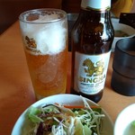 ソイ7 - ランチのサラダとスープでシンハービール