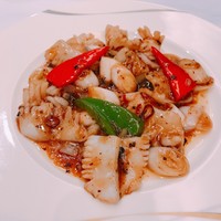 中国料理 星ヶ岡 - イカの黒豆ソース