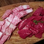 お肉と私の酒場 ハセガワ - 自分焼きステーキ４種盛