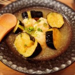 炭火焼鳥と水炊き 五郎一 - 鶏とナスのみぞれ煮