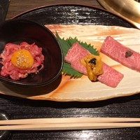 焼肉割烹 YP流 宗右衛門町本店 - 190125焼肉割烹YP流コース造り盛り三種