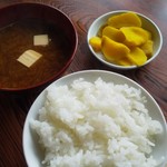 魚信 - 鯉こくとご飯と漬物