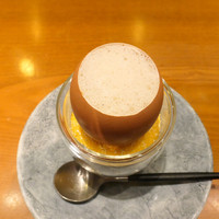 RESTAURANT hidamarino - 卵黄と新玉ねぎ　パンチェッタ