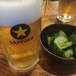 若松屋 - 料理写真:生ビール＆お通し
