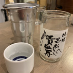 Tako musubi - 黒松 貴仙寿 純米酒 熱燗／奈良豊澤酒造（500円） 2019.3