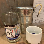 Tako musubi - 会津ほまれ カップ酒 熱燗（500円） 2019.4