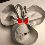 グランド ダイア - ちょっと加工しましたが 
      離席している間に
      ナフキンをミニーちゃんにしてくれてました