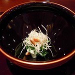 北新地 弧柳 - 和え物：能勢の天然クレソンとリンゴの百合根あえ