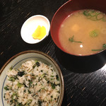 はちこう居酒屋 - じゃこご飯。ごま油が香る美味しい締めになりました。