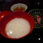 北新地 弧柳 - 留椀：高槻ヒノヒカリと箕面の天然水の椀、鯛味噌添え