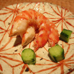 酒事と飯事 黄瀬戸 - 前菜 車海老ともろきゅうり(ピクルス酢)