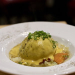 波へい - ハンバーグ 〜かぼちゃとチーズのクリームソーススープ仕立て〜