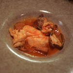 Arashida - 鱈とオマールのトマトソース煮込み、生姜オイル