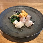 スガハラ - 片栗 + 秋田 平目（卵・身・縁側）