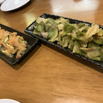 上海倶楽部 - 前菜のザーサイとクラゲの酢の物