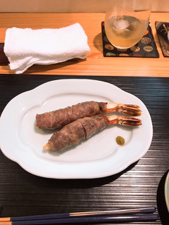 Shitamachi Kappou Tomedate - 海老の牛肉巻き