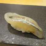 あま木 - さより：篠島のサヨリを 昆布締めにしてあります。　　　　　　2019.04.06