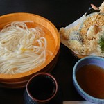 手打道場 高砂 - 天ぷらたらいうどん(税込1,300円)