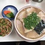 一真軒 - ネギチャ飯ミニ&チャーシュー麺