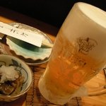 新日本料理 旬味 すずの木 - 生ビールとお通し