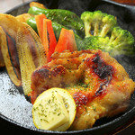 Hida chicken grilled on a hot plate (serves 2)