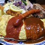 松の家 - オムライス 普通盛り 正面から