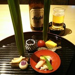 花外楼 - ■懐石 岩倉 10,000 (小向･煮物椀･造り･凌ぎ･焼肴･八寸･炊合･ご飯･ﾃﾞｻﾞｰﾄ)＋中瓶ﾋﾞｰﾙ 800X2＋税928=12,528円 2019年05月