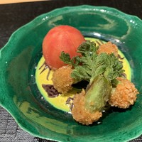 御料理 まつ山 - トマト　たらのめ