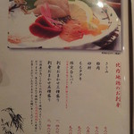 本家あべや - 比内地鶏刺身メニュー