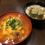 カスヤ - H.31.3.12.昼 牛すじ天津飯ランチ 780円税込・うどん通常サイズ変更 100円税込・トッピング昆布 100円税込