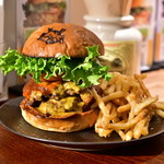 ショーグンバーガー - ダブルチーズバーガー@1,400円＋ドリンクポテトセット@350円