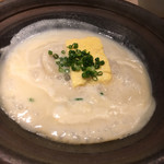 Kappou Ichika - ・鍋：生麩、ホワイトアスパラ、出汁巻き玉子 アツアツ！とろんとした鍋。優しい味わいでした。