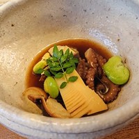 そば会席 立会川 吉田家 - たけのこと蛸の煮物