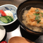 天ぷら岡本 - 天ぷら岡本(小海老のかき揚の天茶漬)