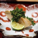 銀座 しのはら - 焼き筍　花山椒