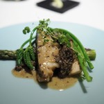 レストランエール - 黒鮑　モリーユ茸　筍