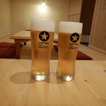 さかずき屋 - ビールで乾杯