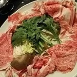 しゃぶ辰 - 国産牛ロース、野菜