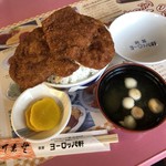 Tsuruga Yoroppa Ken - パリ丼大盛りにトンカツ一枚追加、味噌汁、たくあん